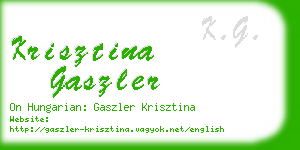 krisztina gaszler business card